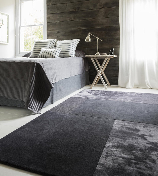 Tate Tonal Textures Charcoal Rug