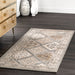 Taupe Area Rug With Intricate Design For High-Traffic Spaces