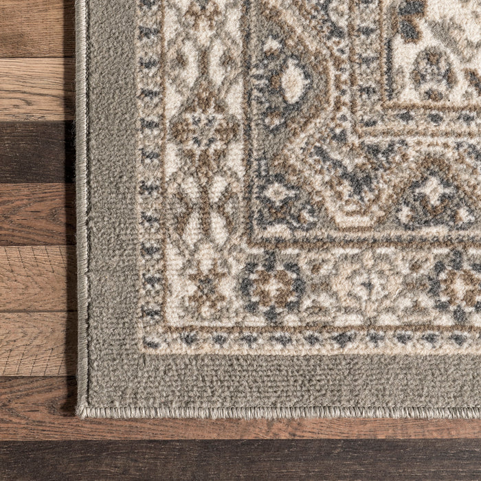 Taupe Area Rug With Intricate Design For High-Traffic Spaces
