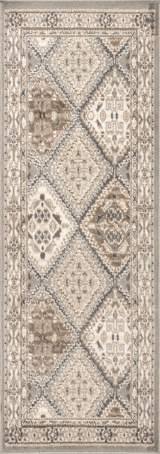 Taupe Area Rug With Intricate Design For High-Traffic Spaces