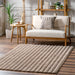 Taupe Checkered Plush Washable Cloud Area Rug