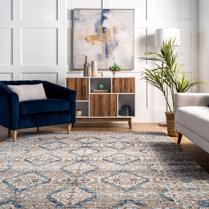 Taupe Diamond Pattern Area Rug for Stylish Interiors