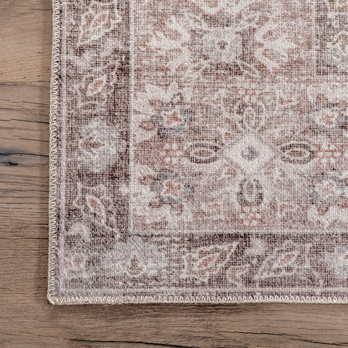 Taupe Machine Washable Area Rug for Busy Households
