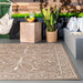 Taupe Vine-Inspired Indoor Outdoor Rug 240cm Durable