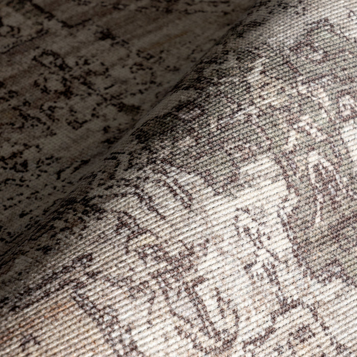 Taupe Washable Medallion Area Rug for Homes