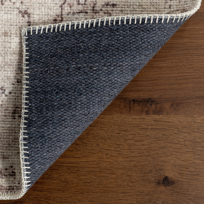 Taupe Washable Medallion Area Rug for Homes