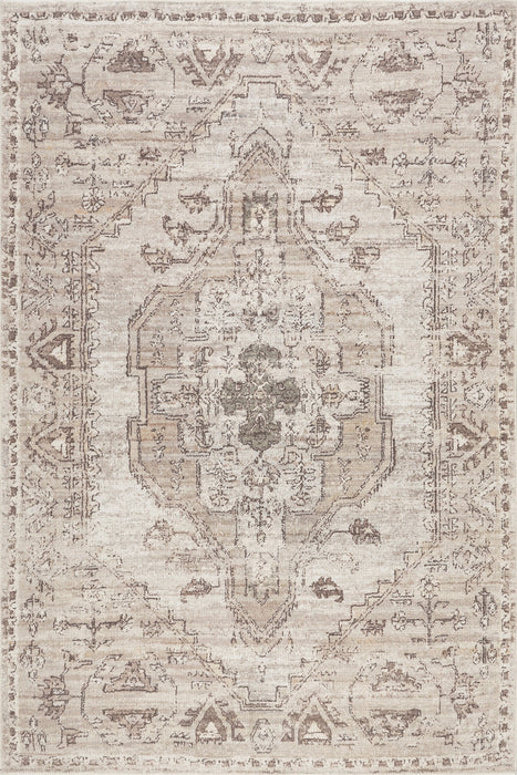 Taupe Washable Medallion Area Rug for Homes