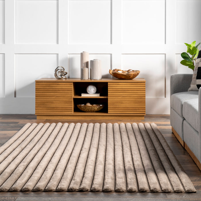Taupe Washable Plush Cloud Area Rug 120x180 cm