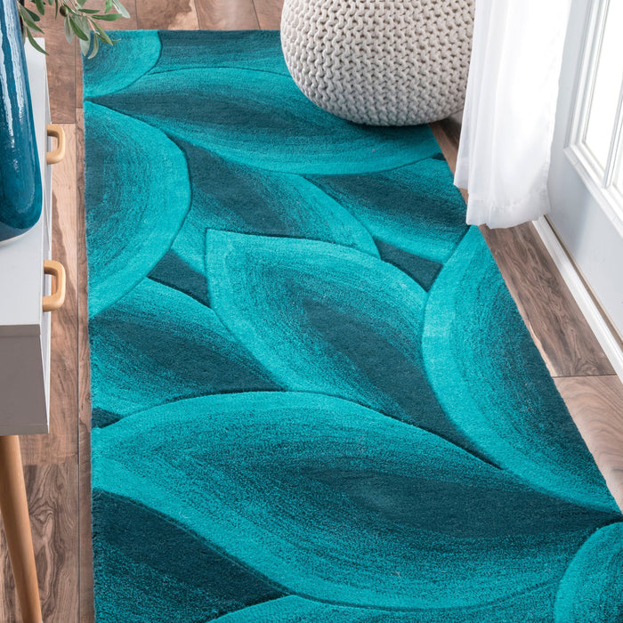 Teal Coastal Area Rug for Living Room and Bedroom