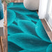 Teal Coastal Area Rug for Living Room and Bedroom