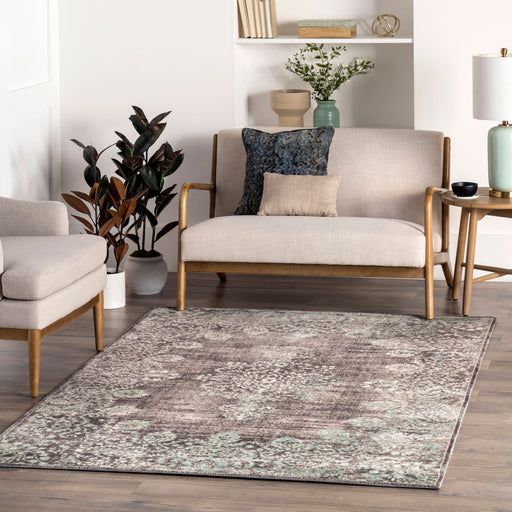 Teal Faded Lace Area Rug for Living Room 120x180 cm