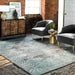 Teal Faded Lace Area Rug for Living Room 120x180 cm