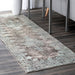 Teal Faded Lace Area Rug for Living Room 160x230 cm