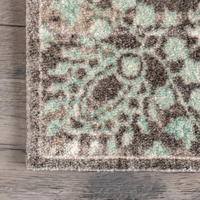 Teal Faded Lace Area Rug for Living Room 160x230 cm