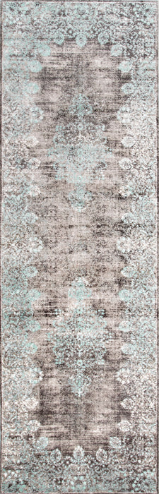 Teal Faded Lace Area Rug for Living Room 160x230 cm