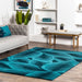 Teal Hand-Tufted Wool Rug for Coastal Interiors