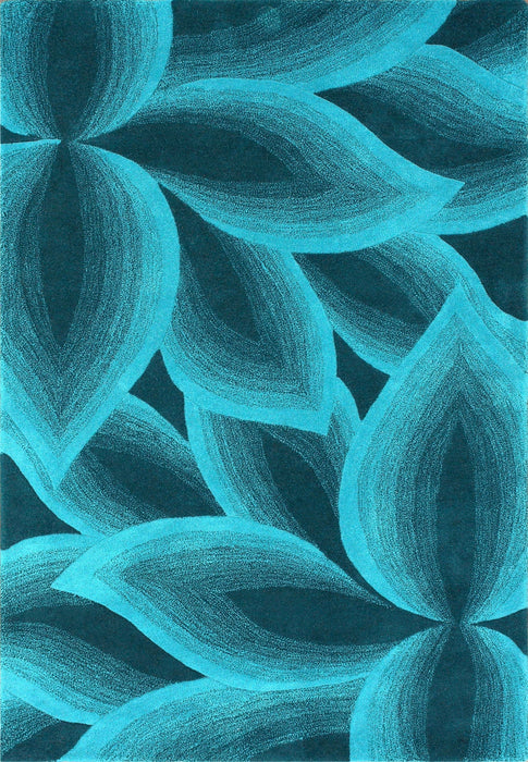 Teal Hand-Tufted Wool Rug for Coastal Interiors