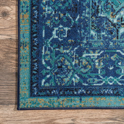 Teal Persian Vintage Area Rug for High-Traffic Spaces