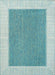 Teal Striped Flatweave Indoor Outdoor Rug 150x240 cm