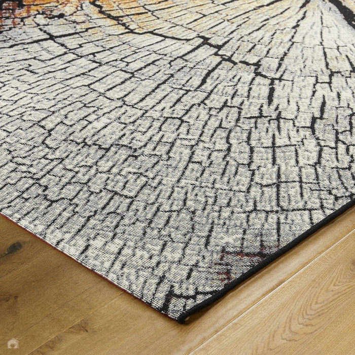 Terra Nova Hout Modern Abstract Duurzaam Vlekbestendig Weerbestendig Platgeweven Vloerkleed Voor Buiten Rood/Bruin/Beige