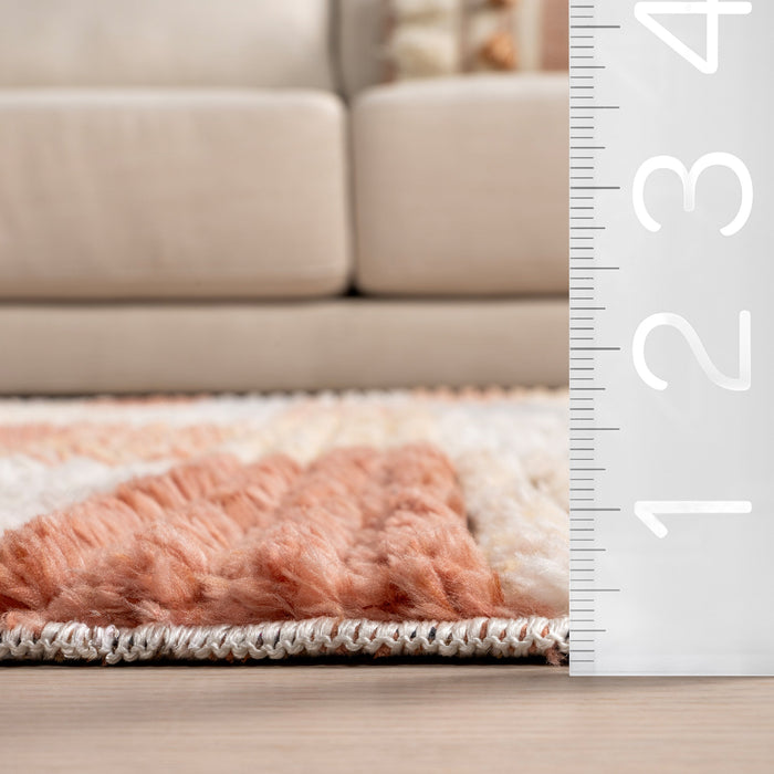 Terracotta Geometric Area Rug 160x230 cm