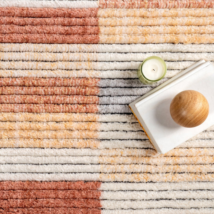 Terracotta Geometric Area Rug 160x230 cm