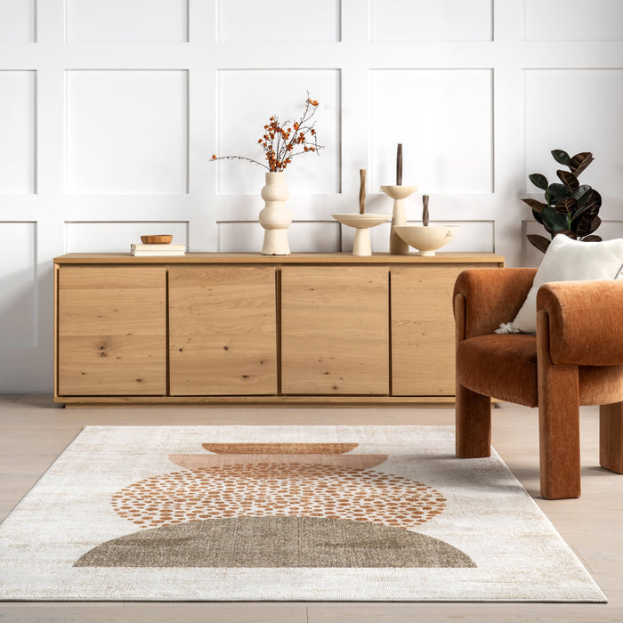 Terracotta Geometric Flat Weave Area Rug 150x240 cm