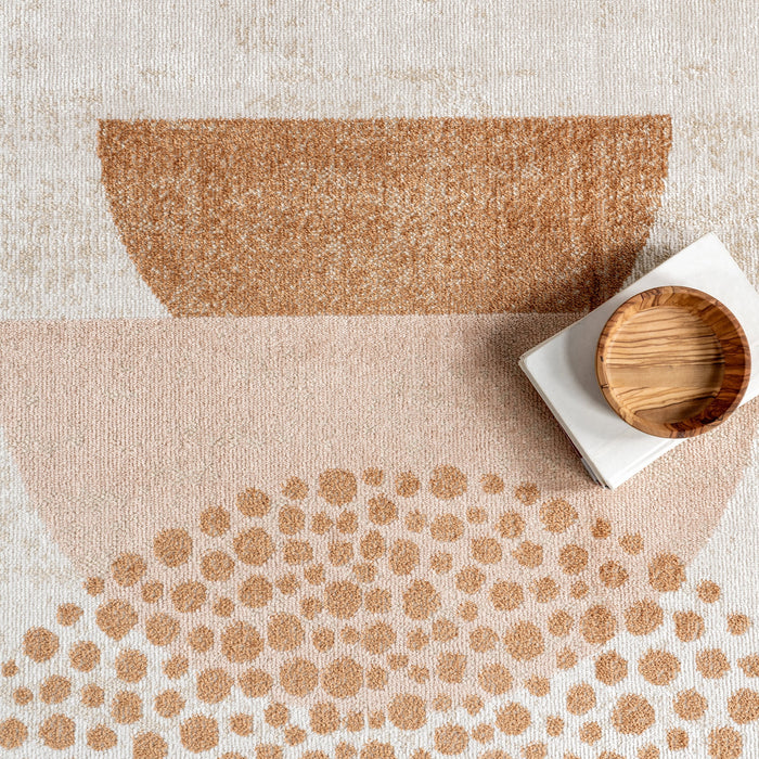 Terracotta Geometric Flat Weave Area Rug 150x240 cm