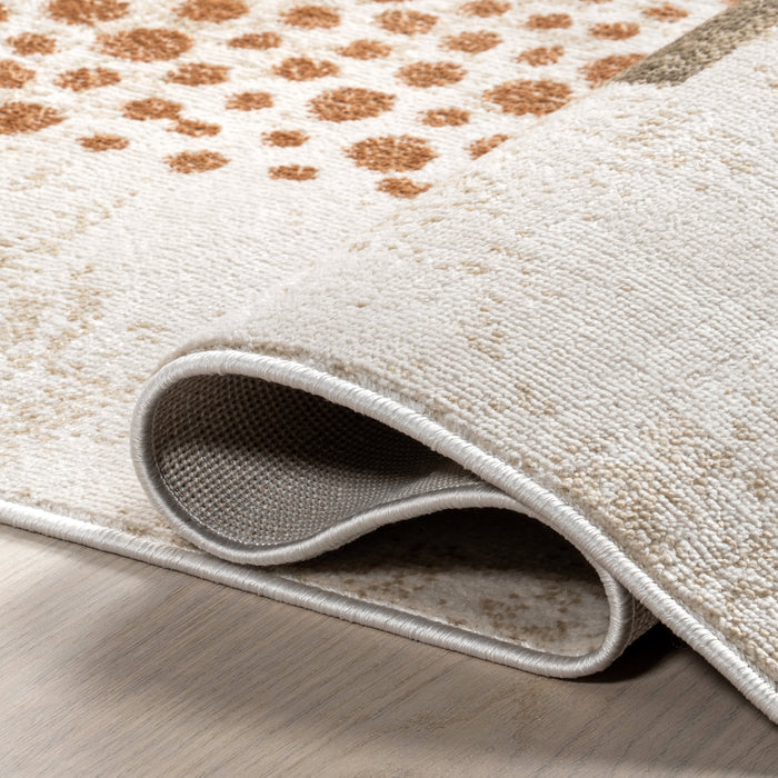 Terracotta Geometric Flat Weave Area Rug 150x240 cm