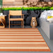 Terracotta Striped Indoor Outdoor Area Rug 120x180 cm
