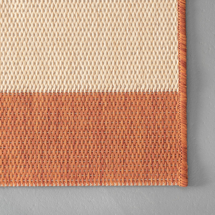 Tappeto per interni ed esterni in terracotta a righe, 150x240 cm