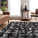 Textured Abstract Black Tasseled Area Rug 160x230 cm