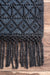 Textured Black Graphyte Area Rug With Tassels 120x180 cm