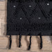 Textured Black Wool Area Rug 100% Handmade