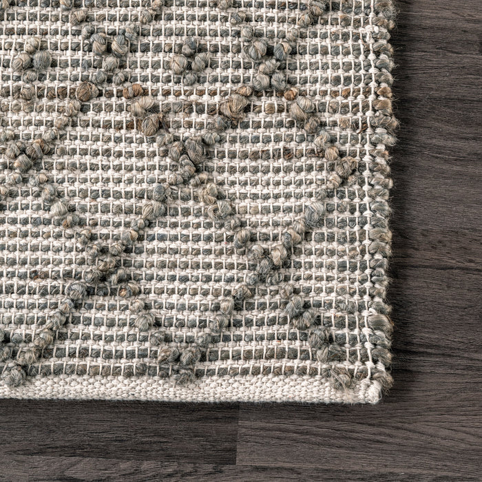 Textured Dark Grey Trellis Area Rug 160x230 cm
