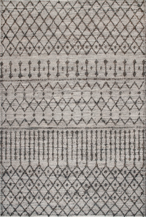 Textured Dark Grey Trellis Area Rug 160x230 cm