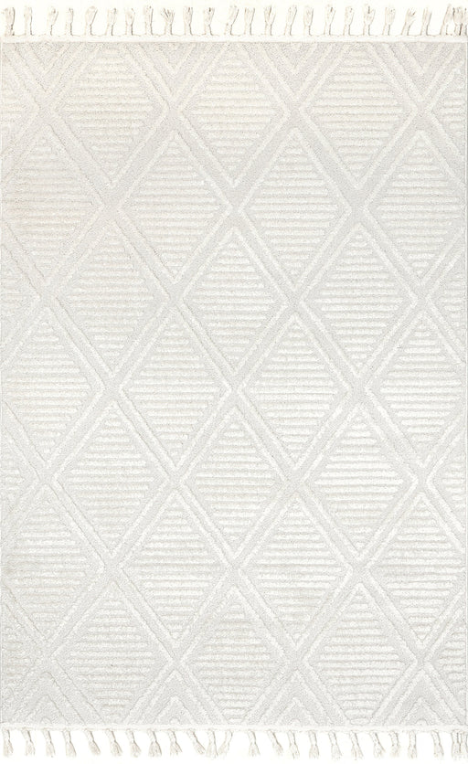 Textured Diamond Area Rug 120x180 cm Ivory