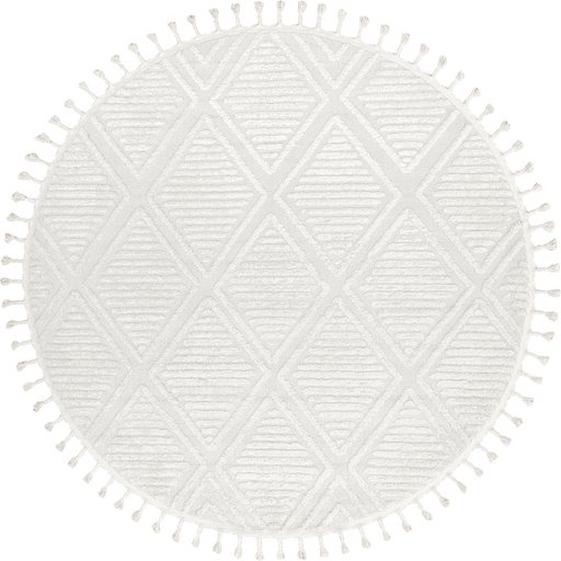 Textured Diamond Pattern Area Rug in Ivory 160x230 cm