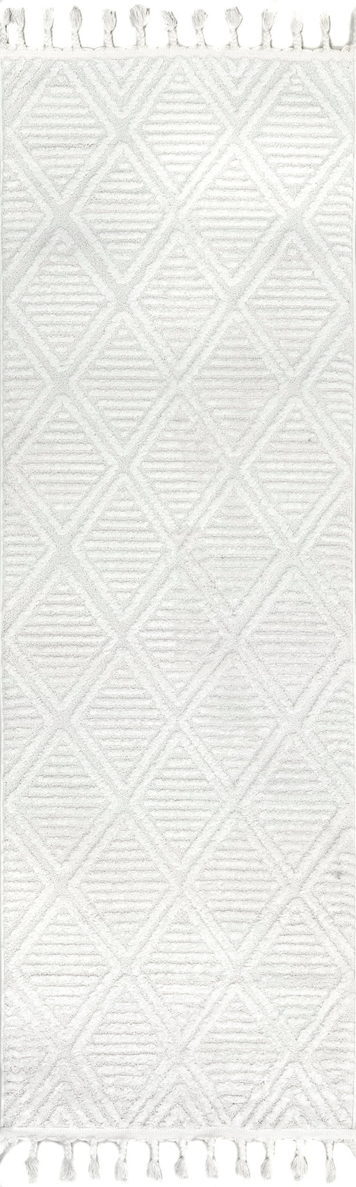 Textured Diamond Pattern Ivory Area Rug 152x244 cm