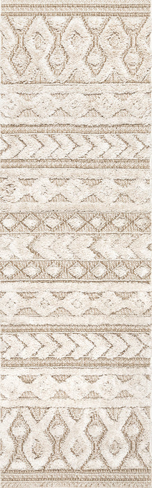 Tappeto geometrico strutturato 120x180 cm Beige