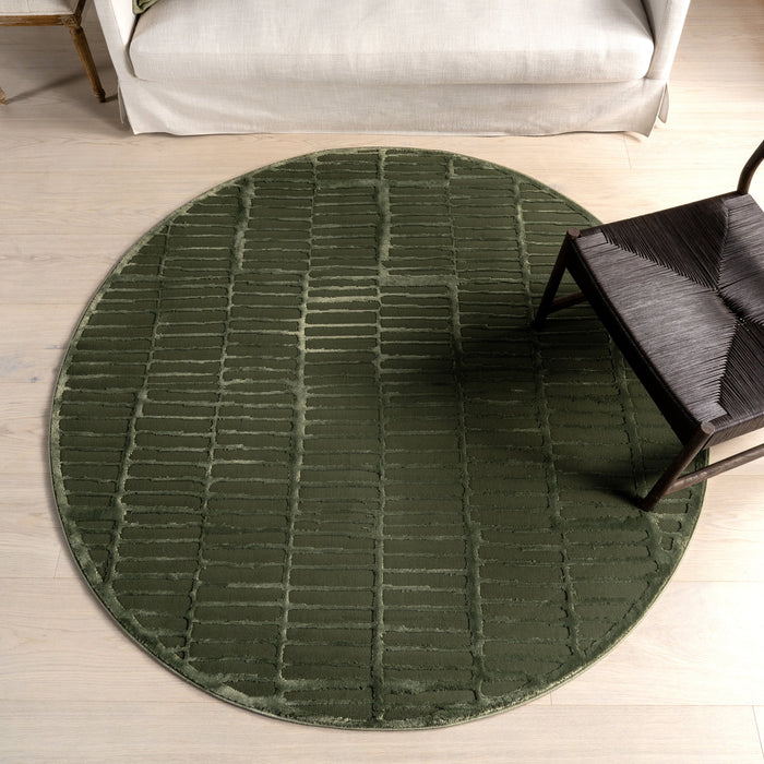 Textured Green Washable Area Rug 160 x 230 cm