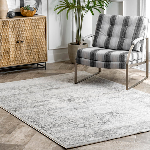 Textured Silver Garden Area Rug 150x200 cm