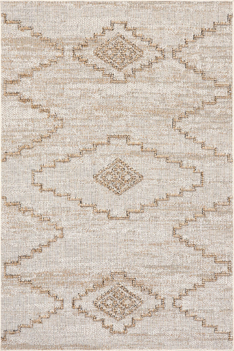 Teksturoitu Tribal Area -matto sisä- ja ulkokäyttöön beige 160x230 cm