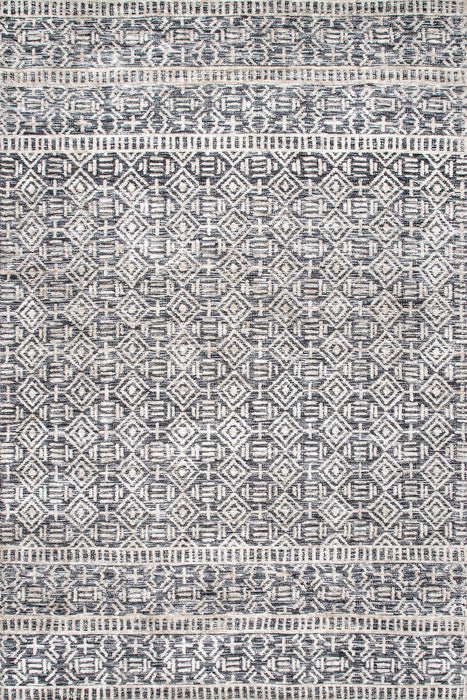 Teksturoitu Tribal Trellis Area -matto 120x180 cm tummanharmaa