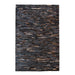 Tiago Leather Area Rug in Brown and Black