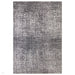 Torino Modern abstrakt Distressed Shimmer Tonal Textured Hi-Low Soft Wool Loop &amp; Viscose Flatweave Charcoal Grey/Silver Rug