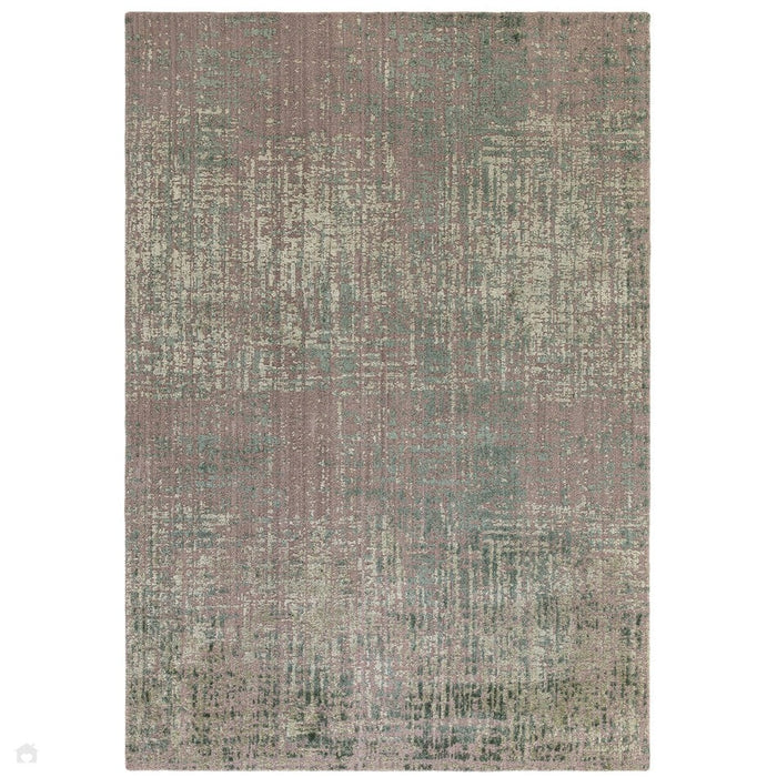 Torino Modern Abstract Distressed Shimmer Tonal Textured Hi-Low Pehmeä Villasilmukka &amp; Viskoosi Flatweave Forest Green matto