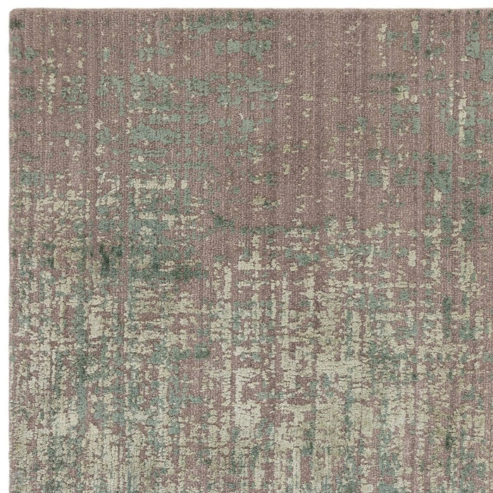 Torino Modern Abstract Distressed Shimmer Tonal Textured Hi-Low Pehmeä Villasilmukka &amp; Viskoosi Flatweave Forest Green matto