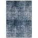 Torino Modern Abstract Distressed Shimmer Tonaalinen Teksturoitu Hi-Low Pehmeä Villasilmukka &amp; Viskoosi Flatweave Bensiininsininen matto