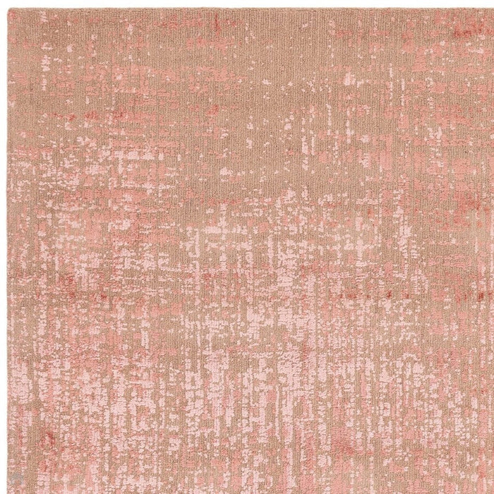 Torino Modern Abstract Distressed Shimmer Tonaalinen Teksturoitu Hi-Low Pehmeä Villasilmukka &amp; Viskoosi Flatweave Terrakotta/Tummanbeige matto